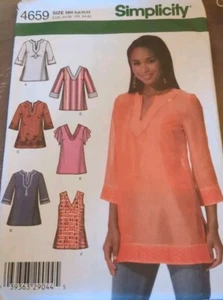 Uncut Simplicity Sewing Pattern 4659 Tunic in Six Variations & Styles: Size 6-12 - Picture 1 of 3