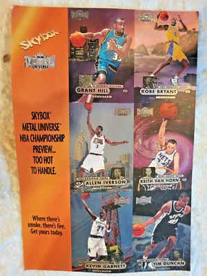 1998 Skybox Metal Universe NBA Promo Card-Kobe-Grant Hill-Allen Iverson-More - Image 1 of 2