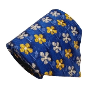 Ermenegildo Zegna Necktie Blue Floral Pattern Men's Silk Neck Tie - Imagen 1 de 5