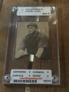 Vintage Antique 1930 Whitman #1 Johnny Kling Baseball Card Graded Bsva Mint 9 - Picture 1 of 5