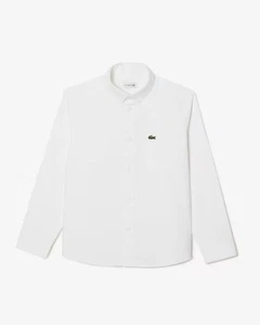 Lacoste Kids Oxford Breast Pocket Shirt In White Size 12A |  CJ5296-00 - Picture 1 of 11