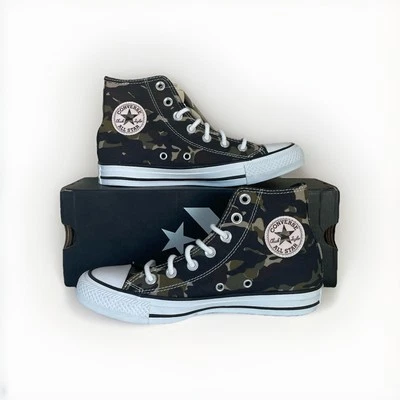 Camuflagem feminina Converse Chuck Taylor All Star alta lona floresta EUA tamanho 5.5 - Imagem 1 de 4