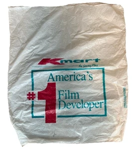 Vtg Kmart The Saving Place #1 Film Developer 23X27 Large Plastic Shopping Bag - Picture 1 of 8