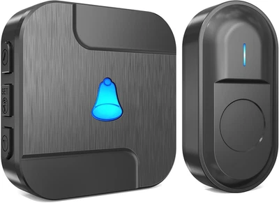 Campanello Wireless Senza Fili Da Esterno Con Batteria, 300M Distanza Impermeabi - Immagine 1 di 4