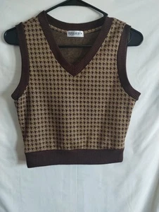 Beliebte 21 Pullover Weste Braun Hahnentrittmuster Damen Medium - Bild 1 von 4