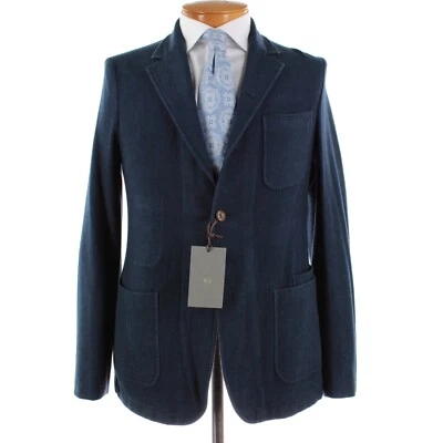 Abrigo/chaqueta deportiva Boglioli nuevo con etiquetas talla 48R (38R EE. UU.) en azul melange 100 % lana Foto 1 de 4