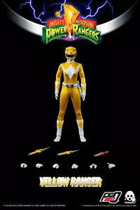 Mighty Morphin Power Rangers 1/6 Yellow Ranger Threezero FigZero Action Figure - Imagen 1 de 6