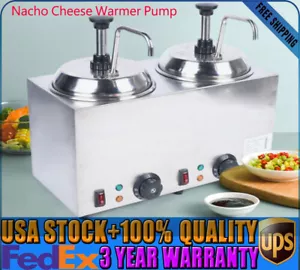 Electric Warmer Dispenser Pump Cheese Sauce Condiment Melter 2 Pump 1600W - Picture 1 of 10