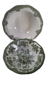 Enoch Wedgwood Tunstall Ltd Kent Green Round Serving Vegetable Bowl Set Of 2 - Picture 1 of 6