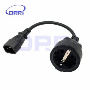Cable de plomo corto extensivo IEC C14 macho enchufe a enchufe SCHUKO EURO - Imagen 1 de 1