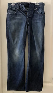 WILLIAM RAST Blue  Denim Unisex  BEN Straight Leg Button Fly Jeans 28 X 27 - Picture 1 of 7