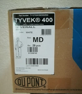 25 Stück DuPont Tyvek400, TY127S, Schutz-Sicherheitsoverall mit Kapuze Größe M - Bild 1 von 4