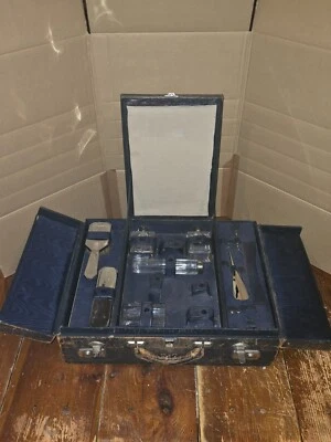 ancienne malle poste valise baise-en-ville toilette de voyage XIXe - XXe - Photo 1/4