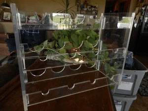 Lucite Clear 12 Bottle Wine Rack holder Pre-owned Table Top Retro Vintage Style - Picture 1 of 9