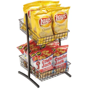 HUBERT® Countertop Merchandising Stand 2-Tier Stand Espresso Wire - 10 3/4 L x - Picture 1 of 3