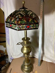 BEAUTIFUL TIFFANY STYLE resin  STAINED GLASS style  COLORFUL  LAMP32 in - Picture 1 of 5