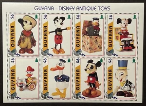 GUYANA DISNEY ANTIQUE TOYS STAMPS SHEET 1996 MNH DONALD FIREMAN JACK IN THE BOX - Picture 1 of 1