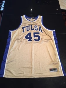 Game Worn Used Tulsa Golden Hurricane Basketball Jersey #45 Size 3XL Ivie - Foto 1 di 4