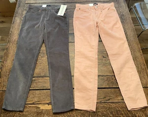 NWT 2 (lot) CALVIN KLEIN JEANS Corduroy size 4 inseam 30 Mid Rise Skinny CJK 011 - Picture 1 of 10