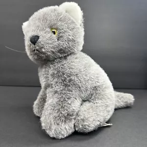 American Wego Gray Cat Kitty Plush Vintage 1982 10" VGUC Gold Eyes - Picture 1 of 11