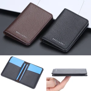 Men's Double-fold Card Bag Lychee Pattern Multi-card Wallet Cash Coin Wallet US - Picture 1 of 17