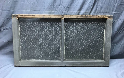Antique 19x36 2 Lite Florentine Privacy Glass Window Sash Vintage Old 1145-22B Cover