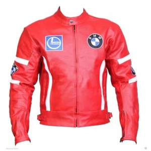 BMW Motorcycle Biker Leather Jacket Racing Motorbike Cowhide Leather Jackets - Picture 1 of 4