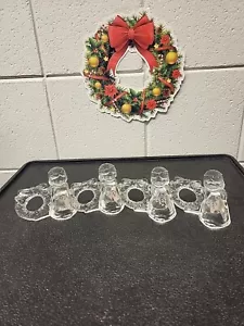 Christmas Holiday Crystal Clear Angel/Wreaths Napkin Rings Celebrations Set Of 4 - Picture 1 of 3