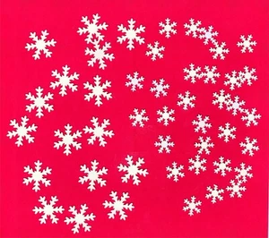 100 WEISSE GESTANZTE SCHNEEFLOCKEN WEIHNACHTSKARTEN BASTELN - Bild 1 von 2