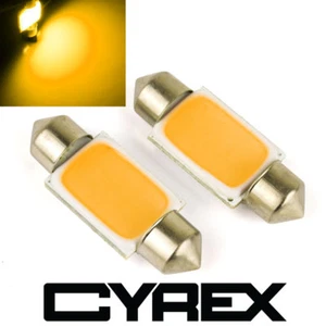 2PC 36MM HID-STYLE AMBER LED LIGHT BULB T10 6W INTERIOR DOME LAMP BULBS - Picture 1 of 1