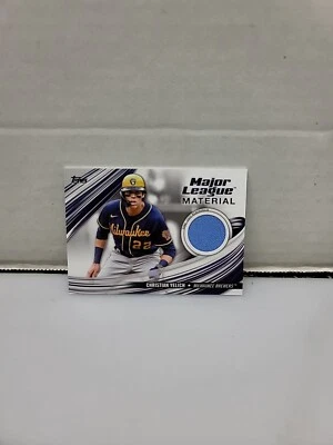2023 TOPPS SERIES 1 BASEBALL CHRISTIAN YELICH MAJOR LEAGUE MATERIAL CARD MLM-CY - Image 1 of 2