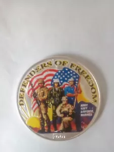 2001 Colorized American Silver Eagle "Defenders of Freedom" Coin 1 oz Ounce - Picture 1 of 4
