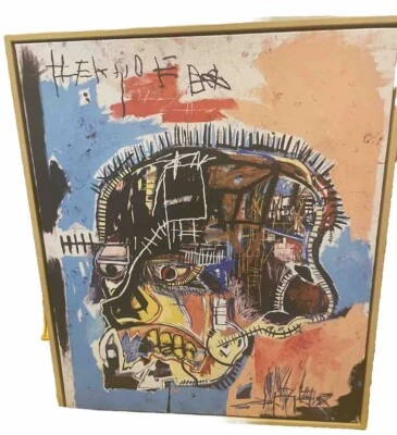 JEAN MICHEL BASQUIAT ESTATE ICÓNICO PRiNT LIENZO ARTE POP CALAVERA ENMARCADA 1981 Foto 1 de 4
