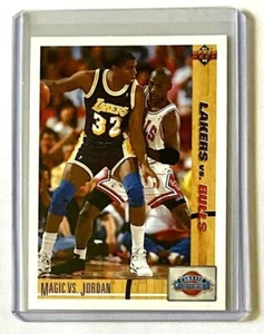Jordan vs Magic ~ Michael Jordan ~ Magic Johnson ~ #34 ~ 1991-92 cubierta superior - Imagen 1 de 2