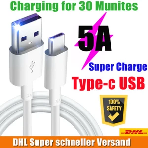 Quickcharge Schnell Ladekabel für Huawei Samsung Xiaomi Sony USB Typ-C 5A 1m DHL - Bild 1 von 12