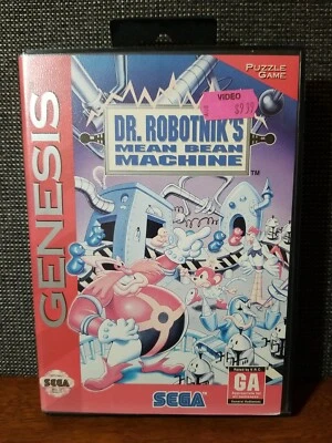Dr. Robotnik's Mean Bean Machine (Sega Genesis,1992) Game Manual Case CIB - Image 1 of 4