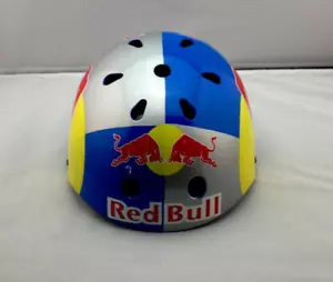 NEW BMX SNOWBOARD SKATE SKI RED HELMET BULL MOUNTAIN BIKE TEAM HAND-PAINT - Picture 1 of 7