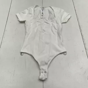Dynamite White Seamless Short Sleeve Square Neck Bodysuit Womens Size Small NEW - Picture 1 of 5