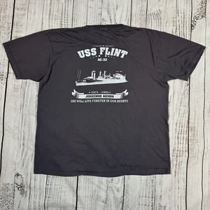 T-shirt USS Flint AE-32 nave munizioni US Navy taglia 2XL maglietta maniche corte - Foto 1 di 8