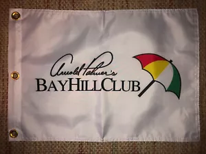 ARNOLD PALMERS BAY HILL GOLF CLUB PIN FLAG WITH GROMMETS FREE SHIP AUTOGRAPHS - Picture 1 of 2