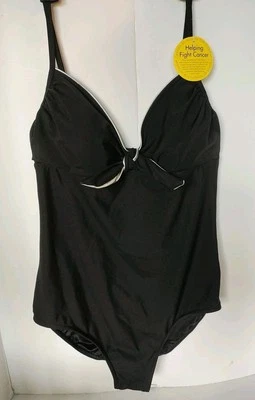 NOVO It Figures Maiô Feminino 16 One Piece Decote Mergulho Barriga Mais Fina Emagrecimento - Imagem 1 de 4