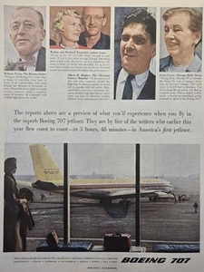 Boeing 707 Passenger Testamonials Aviones Vintage Impreso Anuncio 1957 - Imagen 1 de 4