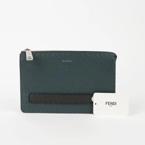 Fendi 7VA350 Green Leather Clutch 49534322 - Picture 1 of 6