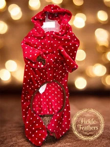 Red Fleece Reindeer Dog Pajamas Size Medium Christmas Dog Clothes NWT - Picture 1 of 22