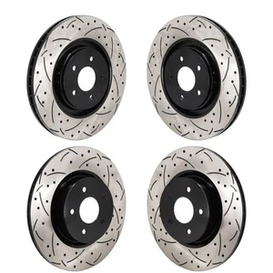 Drilled Slotted Brake Rotors Set of 4 for Mitsubishi Outlander 2022-2023 oe9Z - Picture 1 of 12