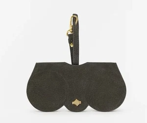 CUALQUIER DI Funda de Cuero para Gafas de Sol Negra Y Dorada Metálica Nueva Sin Etiqueta - Imagen 1 de 4