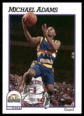 1991-92 NBA HOOPS BASE SET MICHAEL ADAMS DENVER NUGGETS #51 - Image 1 of 2