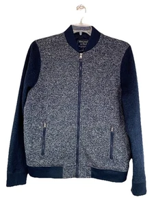 Abercrombie & Fitch Bomberjacke Herren L marine/grau gesteppt Reißverschluss Wollmischung - Bild 1 von 12
