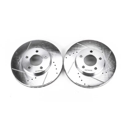 PowerStop Evolution Drilled Slotted Rotors Pair Front For Pontiac Aztek - Image 1 of 3