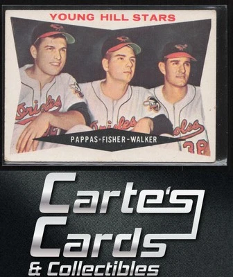 Milt Pappas Fisher Walker 1960 Topps #399 White back Young Hill Stars Orioles - Image 1 of 2